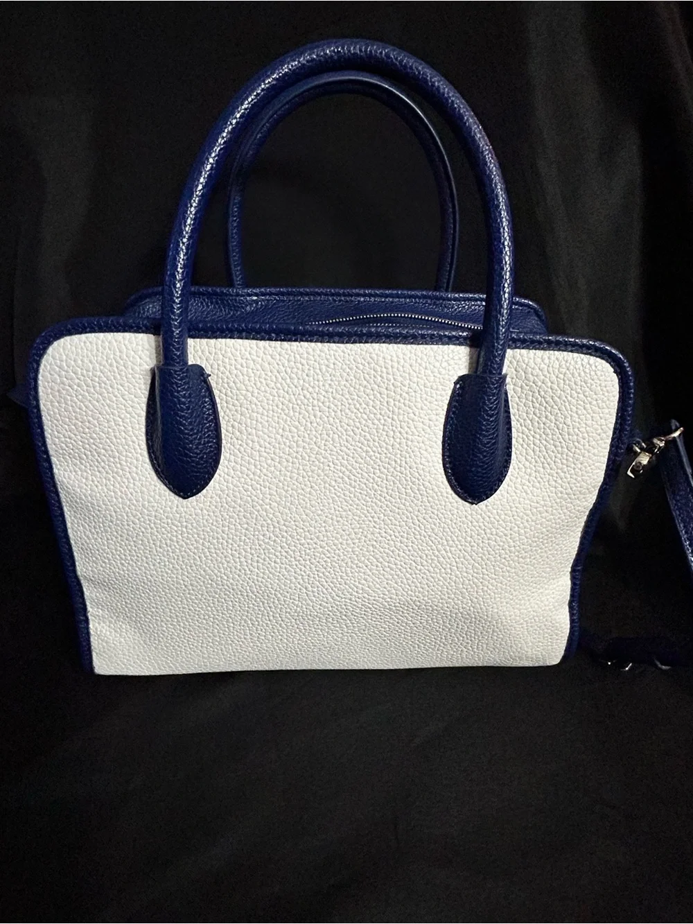 Nine West Women's Two-Tone Blue & White Structured Satchel Handbag
